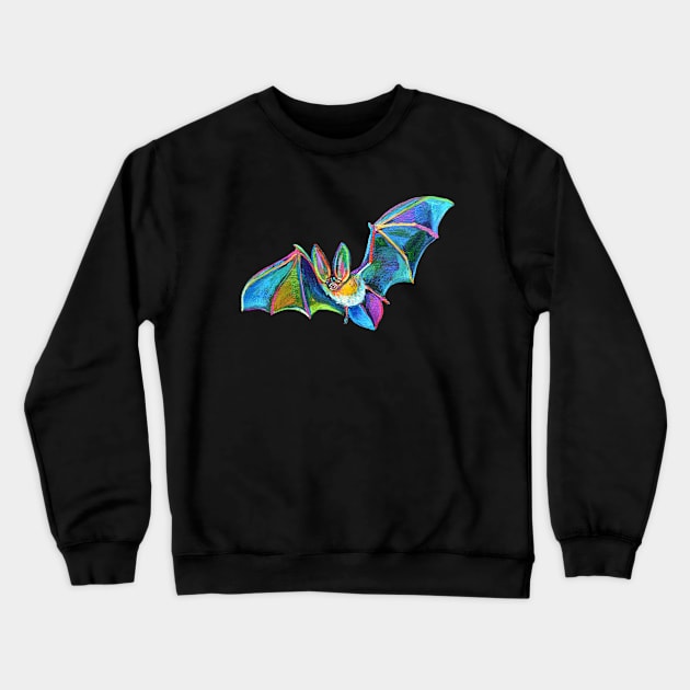 Cute HALLOWEEN FLYING BAT Sticker Crewneck Sweatshirt by RobertPhelpsArt